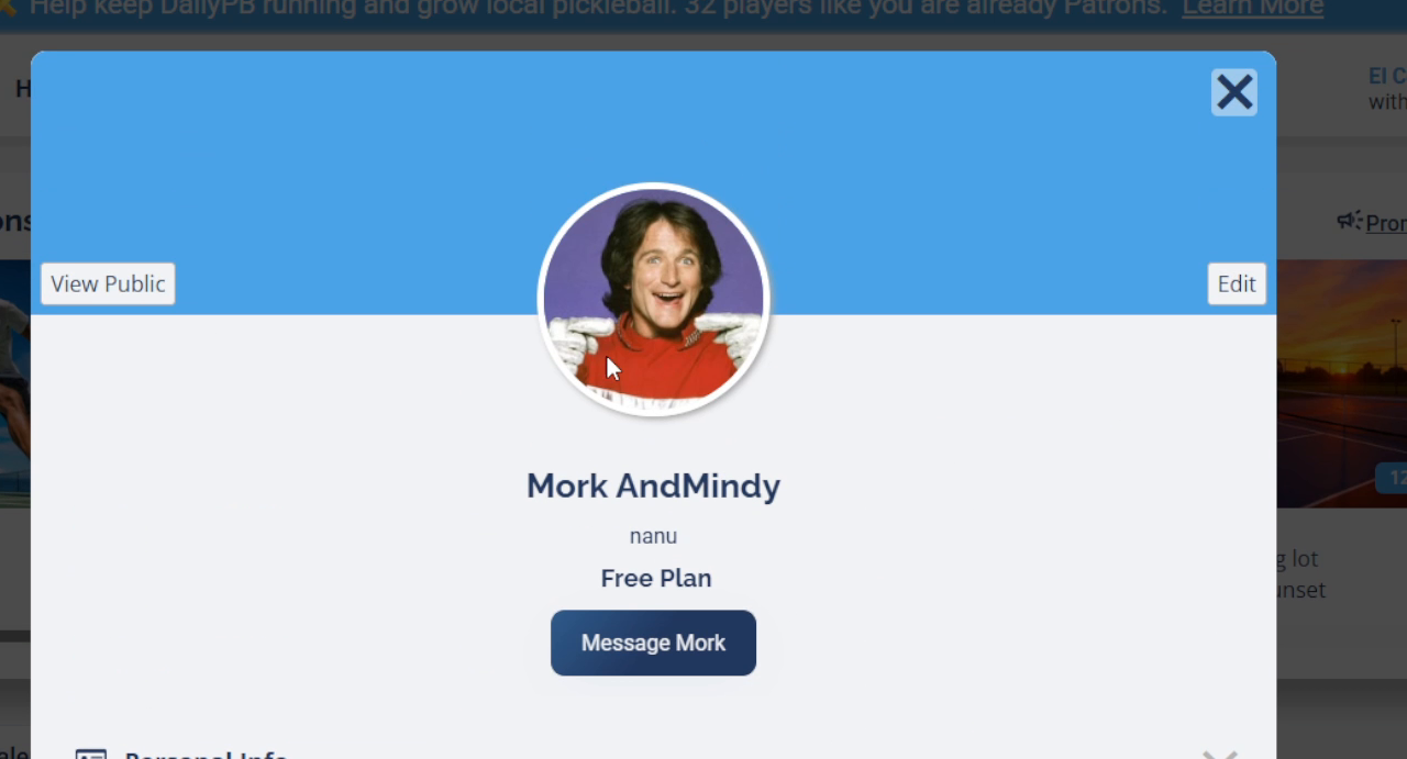 The profile panel showing the newly uploaded photo displayed in a circle at the top, above the user's name and plan information