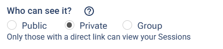 The "Who can see it?" privacy control set to Private